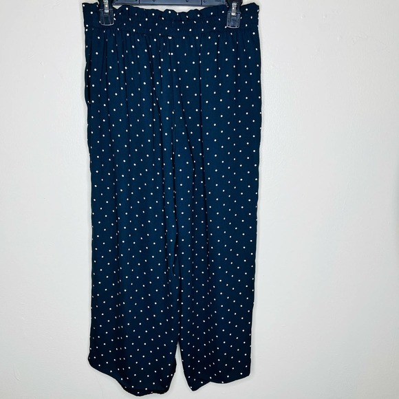 Kenar Wide Leg Pants 4 Black Polka Dot Cropped Pleated Front Trousers Belted - Picture 5 of 10